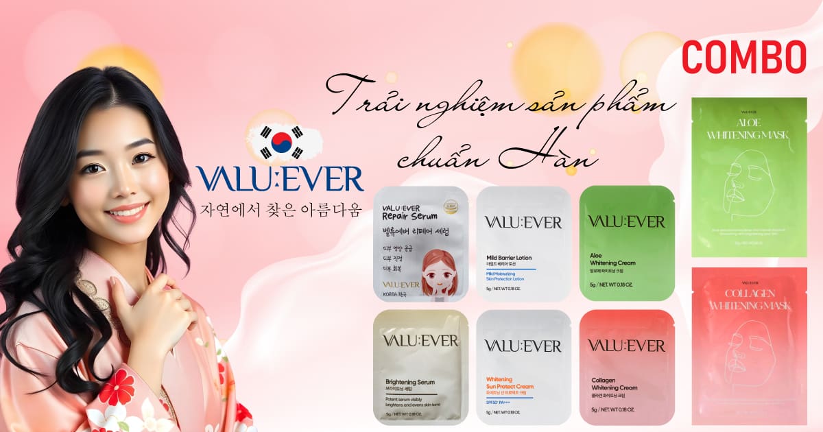 Combo trải nghiệm 8 sản phẩm chăm sóc da Valuever