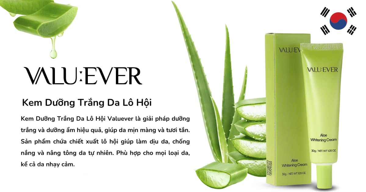 Kem Dưỡng Trắng Da Lô Hội VALUEVER Aloe Whitening Cream